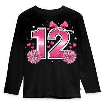 12 anniversaires de la pom-pom girl - T-shirt manches longues Premium Enfant - noir - Devant - AI Model Kid Male (0cm)