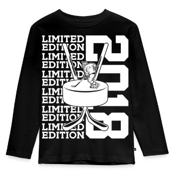 LIMITED EDITION 2018 EISHOCKEY 8. GEBURTSTAG - Kids' Premium Longsleeve Shirt - black - Front - AI Model Kid Male (0cm)