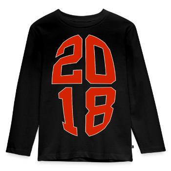 8 JAHRE ALT 2018 8. GEBURTSTAG - Kinder Premium Bio Langarmshirt - Schwarz - Vorne - AI Model Kid Male (0cm)