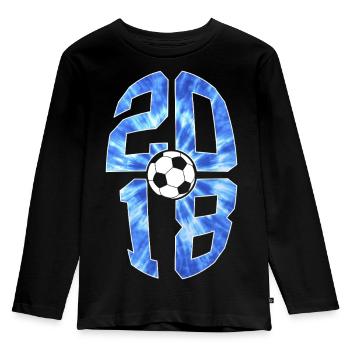 8 ANS DE NAISSANCE 2018 FOOTBALL 8E ANNIVERSAIRE - T-shirt manches longues Premium Enfant - noir - Devant - AI Model Kid Male (0cm)