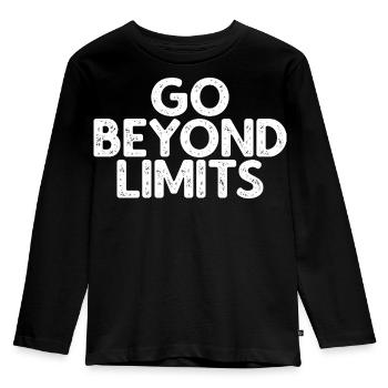 Go Beyond Limits - Kinder Premium Bio Langarmshirt - Schwarz - Vorne - AI Model Kid Male (0cm)