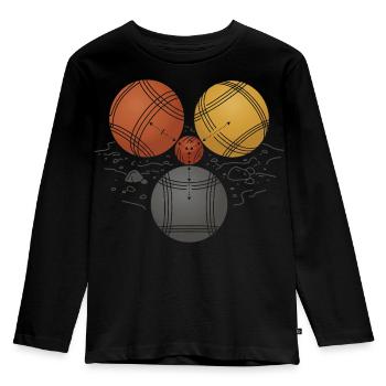 Pétanque Mesure Du Point Jeu De Boules - T-shirt manches longues Premium Enfant - noir - Devant - AI Model Kid Male (0cm)
