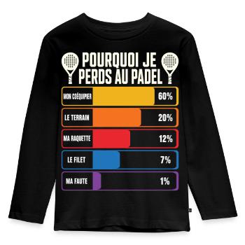 Padel Humour Joueur De Padel Perdant - T-shirt manches longues Premium Enfant - noir - Devant - AI Model Kid Male (0cm)