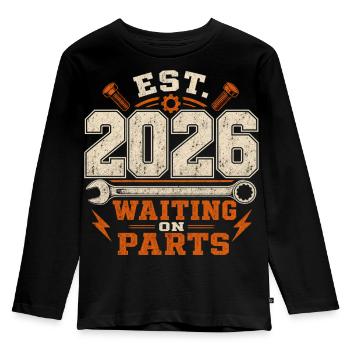 EST. 2026 Waiting On Parts Mechanic Screwdriver - Kids' Premium Longsleeve Shirt - black - Front - AI Model Kid Male (0cm)