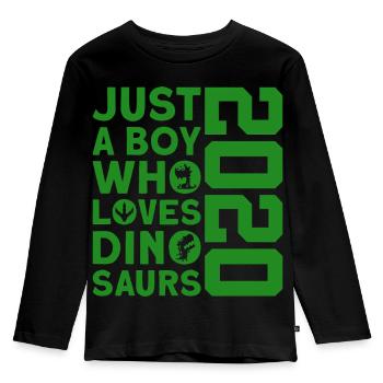 DINO 2020 DINOSAUR 6E ANNIVERSAIRE - T-shirt manches longues Premium Enfant - noir - Devant - AI Model Kid Male (0cm)