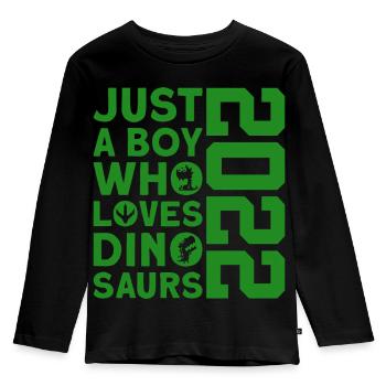 DINO 2022 DINOSAUR 4E ANNIVERSAIRE - T-shirt manches longues Premium Enfant - noir - Devant - AI Model Kid Male (0cm)