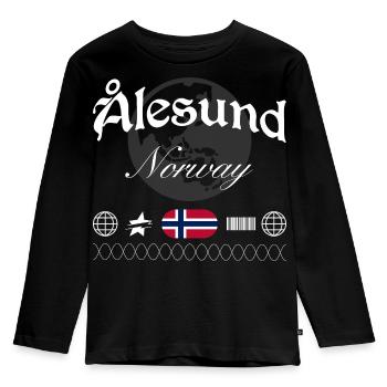 Ålesund Norway Streetwear Travel Souvenir - Kids' Premium Longsleeve Shirt - black - Front - AI Model Kid Male (0cm)