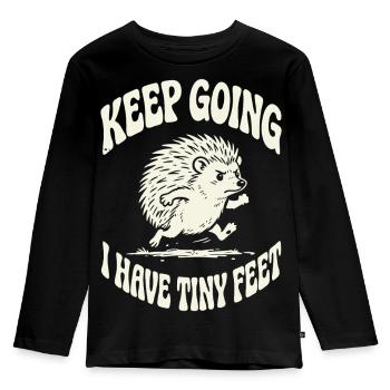 Keep Going Tiny Feet Motivation - Kids' Premium Longsleeve Shirt - black - Front - AI Model Kid Male (0cm)