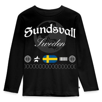 Sundsvall Sweden Streetwear Travel Souvenir - Kids' Premium Longsleeve Shirt - black - Front - AI Model Kid Male (0cm)