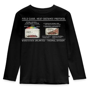 Sausage Heat Distance Protocol - Kids' Premium Longsleeve Shirt - black - Front - AI Model Kid Male (0cm)