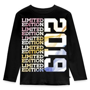 LIMITED EDITION 2019 - 7 JAHRE - 7. GEBURTSTAG - Kinder Premium Bio Langarmshirt - Schwarz - Vorne - AI Model Kid Male (0cm)