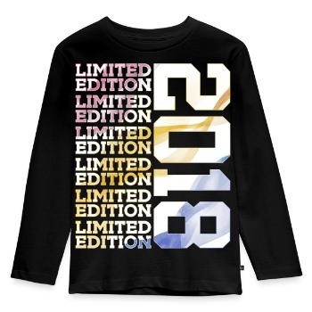 LIMITED EDITION 2018 - 8 JAHRE - 8. GEBURTSTAG - Kinder Premium Bio Langarmshirt - Schwarz - Vorne - AI Model Kid Male (0cm)