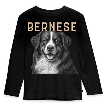 Bernese Mountain Dog Vintage - Kids' Premium Longsleeve Shirt - black - Front - AI Model Kid Male (0cm)