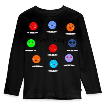 Célébrez le Dot Day - Soyez gentils, courageux, soyez vous-même ! - T-shirt manches longues Premium Enfant - noir - Devant - AI Model Kid Male (0cm)