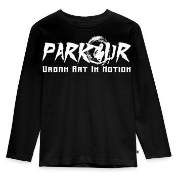Parkour - Kinder Premium Bio Langarmshirt - Schwarz - Vorne - AI Model Kid Male (0cm)