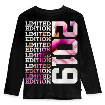 ÉDITION LIMITÉE 2019 - 7 ANS - 7E ANNIVERSAIRE - T-shirt manches longues Premium Enfant - noir - Devant - AI Model Kid Male (0cm)
