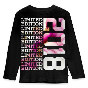 ÉDITION LIMITÉE 2018 - 8 ANS - 8E ANNIVERSAIRE - T-shirt manches longues Premium Enfant - noir - Devant - AI Model Kid Male (0cm)