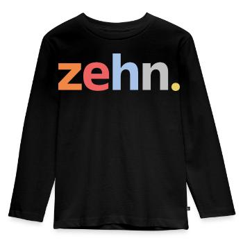 10e anniversaire du garçon Dix 10 ans - T-shirt manches longues Premium Enfant - noir - Devant - AI Model Kid Male (0cm)
