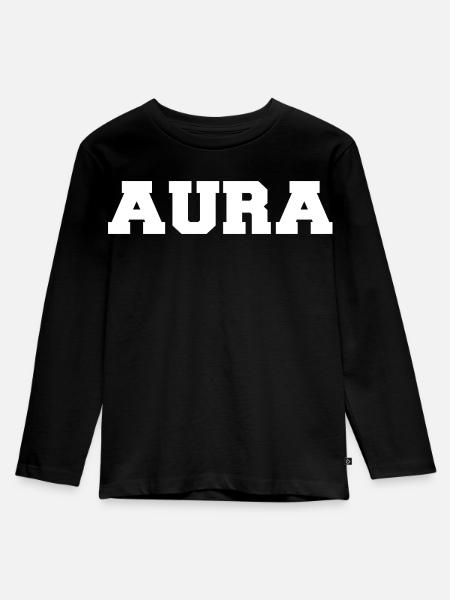 Aura - Kinder Premium Bio Langarmshirt - Schwarz