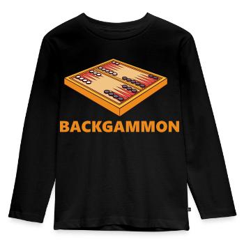 Boardgame Chess Backgammon Game Night - Kids' Premium Longsleeve Shirt - black - Front - AI Model Kid Male (0cm)