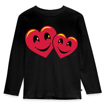 Herzende Herzen - Kinder Premium Bio Langarmshirt - Schwarz - Vorne - AI Model Kid Male (0cm)