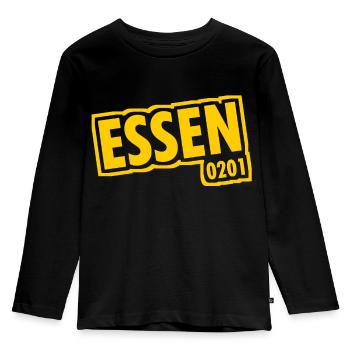 Essen - 0201 - Area Code - Slogan - Kids' Premium Longsleeve Shirt - black - Front - AI Model Kid Male (0cm)