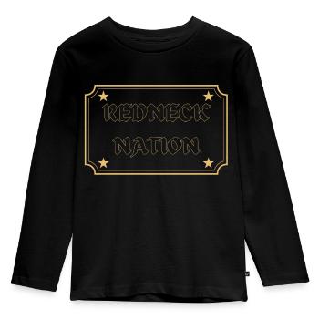 Redneck Nation Hillbilly Lifestyle - Kids' Premium Longsleeve Shirt - black - Front - AI Model Kid Male (0cm)