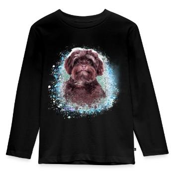 Bolonka Zwetna,maltais, graffiti, chien - T-shirt manches longues Premium Enfant - noir - Devant - AI Model Kid Male (0cm)
