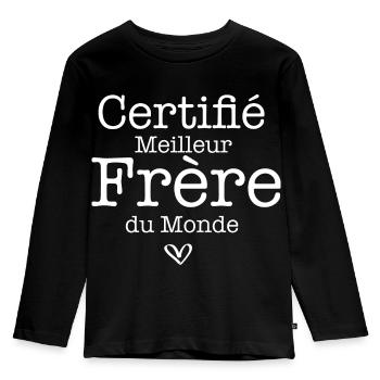 Certifié Meilleur frère du Monde - T-shirt manches longues Premium Enfant - noir - Devant - AI Model Kid Male (0cm)