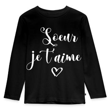 Soeur je t aime - T-shirt manches longues Premium Enfant - noir - Devant - AI Model Kid Male (0cm)