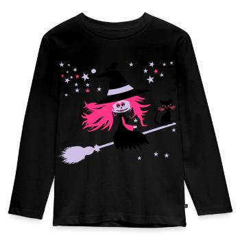 witch - Kids' Premium Longsleeve Shirt - black - Front - AI Model Kid Male (0cm)
