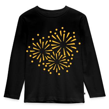 Fireworks - Kids' Premium Longsleeve Shirt - black - Front - AI Model Kid Male (0cm)