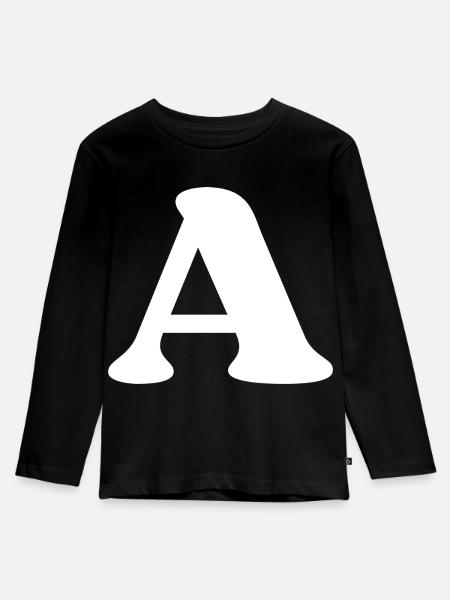 Buchstabe a - Kinder Premium Bio Langarmshirt - Schwarz