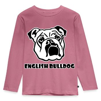 Englische Bulldogge - Kinder Premium Bio Langarmshirt - Mauve - Vorne - AI Model Kid Female (0cm)