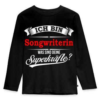 Songwriter Songwriterin Songwriting Liedschreiber - Kinder Premium Bio Langarmshirt - Schwarz - Vorne - AI Model Kid Male (0cm)