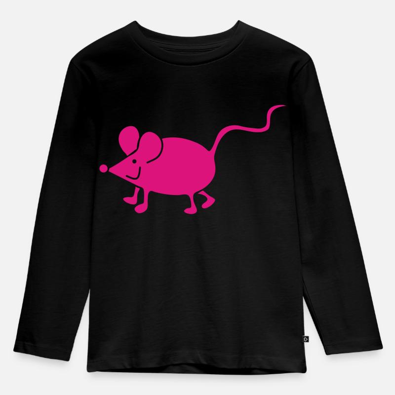 Maus Mäuschen - Kinder Premium Bio Langarmshirt - Schwarz