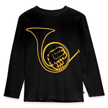 Français Corne II - T-shirt manches longues Premium Enfant - noir - Devant - AI Model Kid Male (0cm)