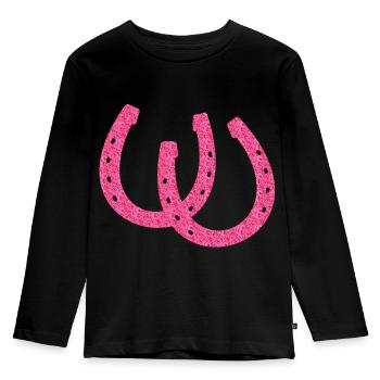 sparkling horseshoes - Kids' Premium Longsleeve Shirt - black - Front - AI Model Kid Male (0cm)
