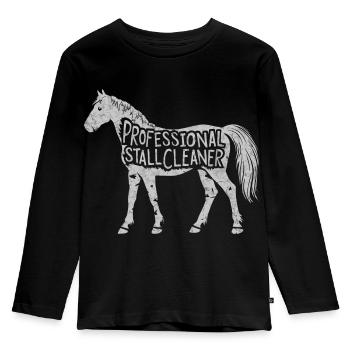 Fun design for stable care professionals - Kids' Premium Longsleeve Shirt - black - Front - AI Model Kid Male (0cm)