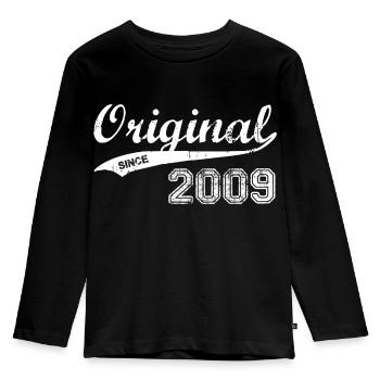 2009 - Kinder Premium Bio Langarmshirt - Schwarz - Vorne - AI Model Kid Male (0cm)