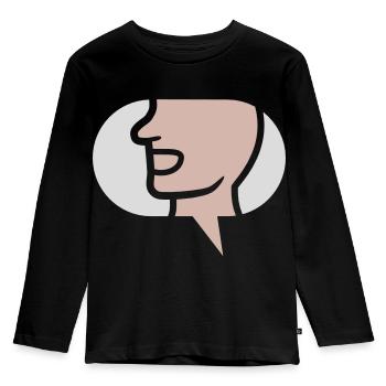 Quatschen einfaches Symbol Sprechblase - Kinder Premium Bio Langarmshirt - Schwarz - Vorne - AI Model Kid Male (0cm)