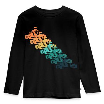 Karting rétro - T-shirt manches longues Premium Enfant - noir - Devant - AI Model Kid Male (0cm)