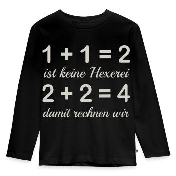 Calculate - Kids' Premium Longsleeve Shirt - black - Front - AI Model Kid Male (0cm)