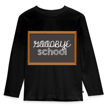 High School / Graduation: Goodbye School - Kids' Premium Longsleeve Shirt - black - Front - AI Model Kid Male (0cm)