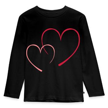contour_2coeur - T-shirt manches longues Premium Enfant - noir - Devant - AI Model Kid Male (0cm)