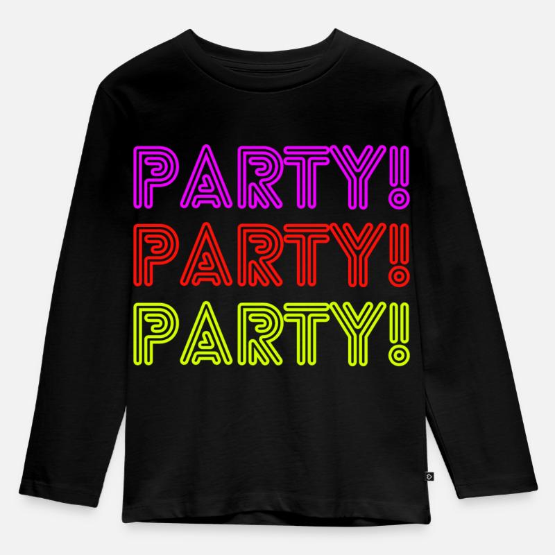 Party 1 - Kinder Premium Bio Langarmshirt - Schwarz