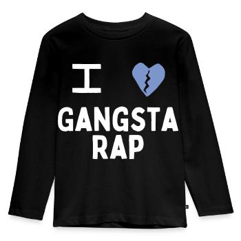 Ich liebe Gangsta Rap - Kinder Premium Bio Langarmshirt - Schwarz - Vorne - AI Model Kid Male (0cm)