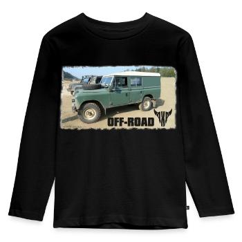 Landy Landie Serie 3 Series 109 4x4 - Kinder Premium Bio Langarmshirt - Schwarz - Vorne - AI Model Kid Male (0cm)