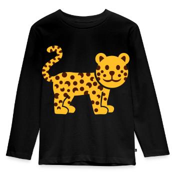 Leopard - Kinder Premium Bio Langarmshirt - Schwarz - Vorne - AI Model Kid Male (0cm)
