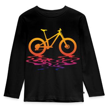Mountain bike with reflection - Kids' Premium Longsleeve Shirt - black - Front - AI Model Kid Male (0cm)